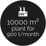 10 000 m2 plant for 900 t/month